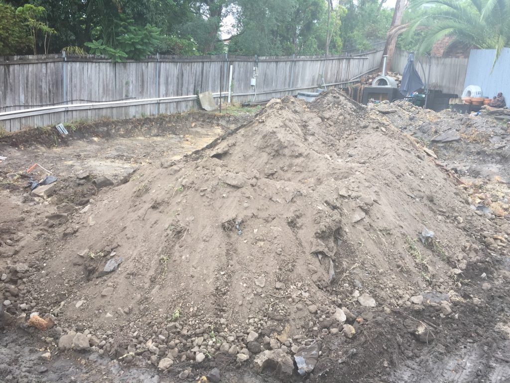 dirt excavator fill rubbish 