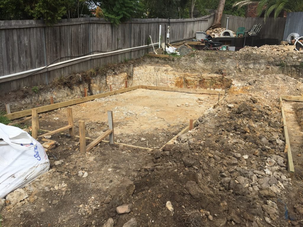 excavation excavator concrete granny flat 